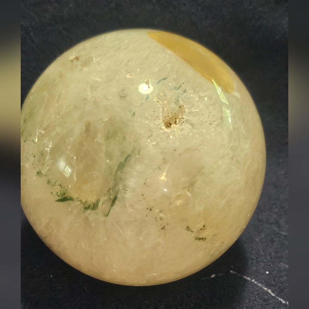 Chrysocolla in Quartz Sphere